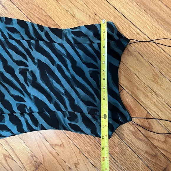 Bec & Bridge Discotheque Green Black Zebra Print Midi Spaghetti Strap Dress 6 - Picture 9 of 10